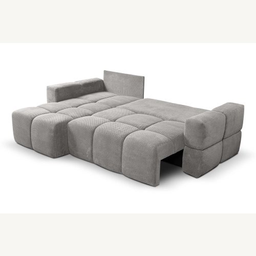 Fumo Komfortowa sofa narożna pikowana Tkanina Onega 07